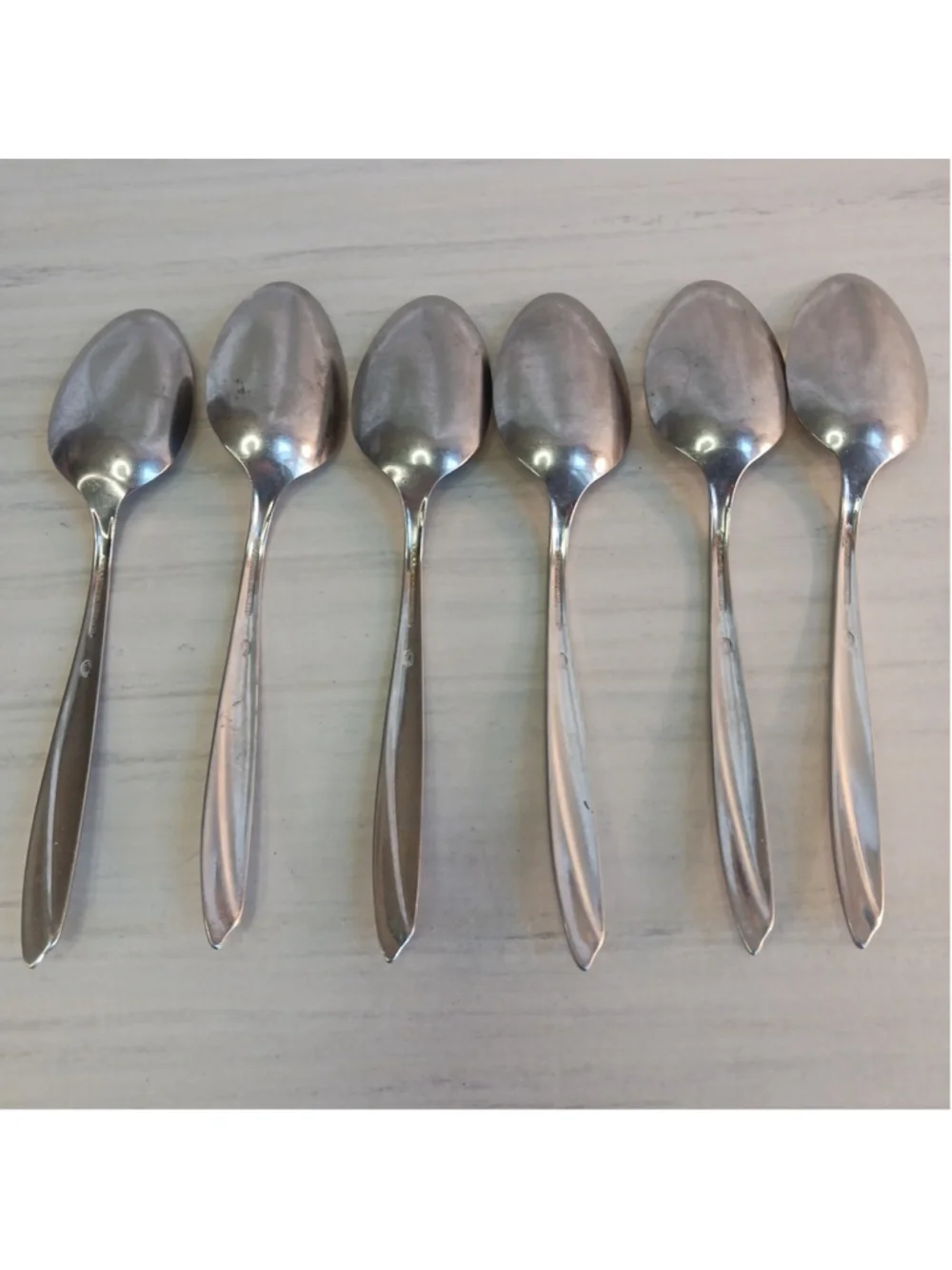 Oneida VISTA Wm A Rogers Stainless Flatware Set of 6 Table Spoons Vtg